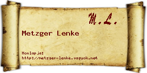 Metzger Lenke névjegykártya